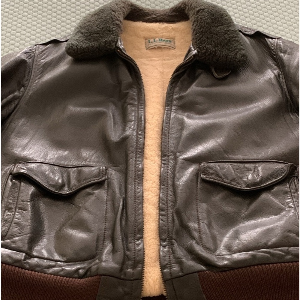 LL Bean Vintage Men’s Leather Aviator Jacket